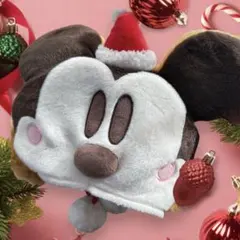 【未使用/レア】ミッキーマウス サンタ帽子付き 耳当てファンキャップ