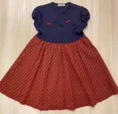 美品　familiar ファミリア　チェック　ワンピース　100