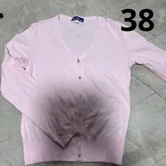 バーバリーブルーレーベル カーディガン ピンク ハート 刺繍 サイズ38