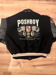 POSHBOY メルトンスタジャン 袖肩革レザー刺繍入り黒F 2025年最新】posh boy スタジャンの人気アイテム - メルカリ
