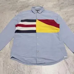 TOMMY トミーヒルフィガー デザインシャツ アメカジ ヴィンテージ ブルーのサムネイル