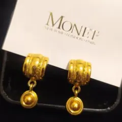 MONET　モネ　ゴールド　大ぶり　イヤリング　長い　パーティ 四角い ぶらぶら