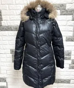美品【ハニーサックスローズ】ロングダウンジャケット（ファー付き）L黒レディース