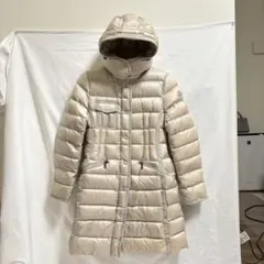 モンクレール エルミンヌ ロゴワッペン フード ロングダウンコート サイズ1