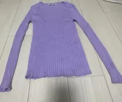 nano universe ナノユニバース　長袖リブニットセーター紫