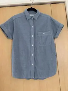 美品ドレステリア 半袖シャツ 水色 M 胸ポケット