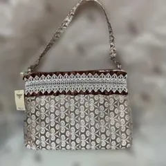 新品未使用 近沢レース レース ミニトート ポーチ うさぎ ブルー