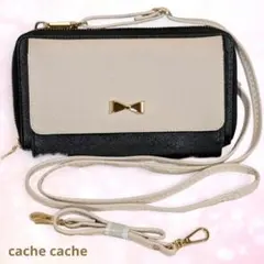 2WAY cachecache お財布ショルダー ハンドストラップ付き ピンク