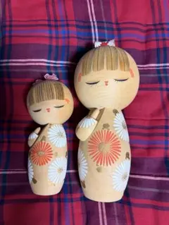 こけし 柿澤是伸 桜 紅葉 もみじ ミニこけし付き 工芸品 日本人形
