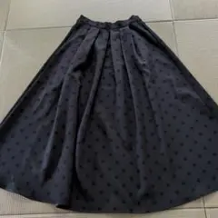 ドット柄 フレアロングスカート Fサイズ