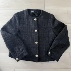 ZARA ツイード　ジャケット　ゴールドボタン