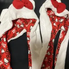 平成レトロ 　ハローキティ フリースマフラー リボン付き2015年製新品