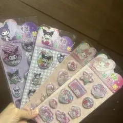 3D揺れるウォーターシールサンリオキャラクター4枚セット