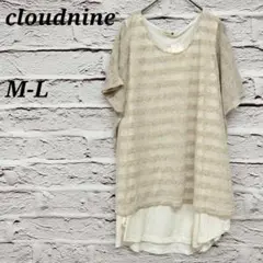 クラウドナイン 【M-L】 美品 半袖シアーレイヤードカットソー チュニックのサムネイル