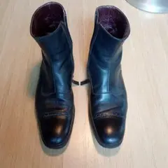 GUCCI黒レザー ジッパーブーツ キャップトゥ