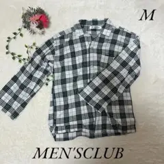 メンズクラブ　チェック　シャツ　M 緑　長袖　メンズ　ユニセックス　a754