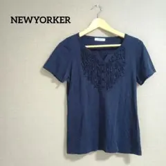 NEWYORKER ニューヨーカー トップス 半袖 フリル ネイビー L 夏のサムネイル