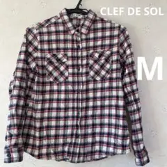 CLEF DE SOL チェック柄シャツ Mレディース トップス 長袖 春のサムネイル