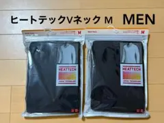 ユニクロ　ヒートテック　VネックT メンズ　M ブラック 九分袖　⑱