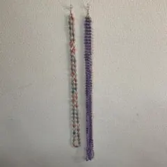 多色ビーズロングネックレス2点セット