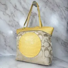 COACH 7440 ホワイトキャンバス ミツバチ刺繍 ハンドバッグ - メルカリ
