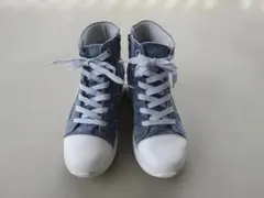 デニム ハイカット スニーカー 厚底