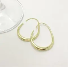 243 ピアス ゴールド プランプフープピアス 大きめ 揺れる ぷっくり