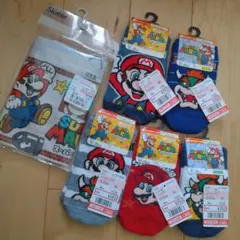 スーパーマリオ靴下５足15〜20cm＆ランチ巾着