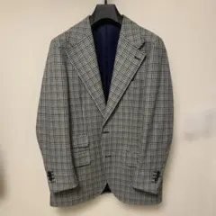 PaulStuartコレクションラインチェック柄 ツイードテーラードジャケット