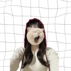ボンネット フード バラクラバ かぎ針編み 編み物 ハンドメイド レッド