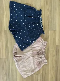 ハーフパンツ 120cm ネイビー水玉・ピンク