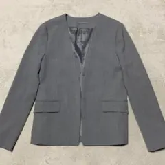 【匿名配送】GU ウォッシャブルノーカラージャケット グレー 総裏地 Sサイズ