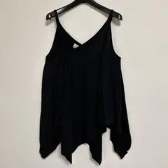 黒 Vネック アシンメトリーキャミソール