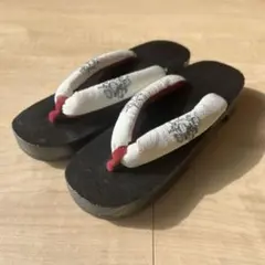 花柄刺繍の下駄　浴衣　下駄