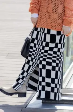 ✨新品　Ray BEAMS / ジオメトリック ニット スカート