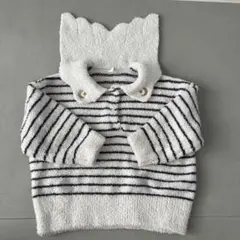 【cottoli】フワフワストライプニットセーター 80