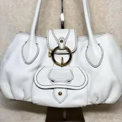 【TOD’S】トッズ　レザー　革　ハンドバッグ　金具　型押し　ロゴ