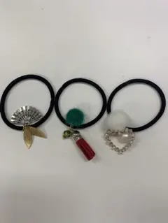 ヘアゴム　3点セット　和風　ハート