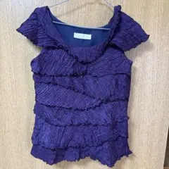 【美品】ヴゼット　フリルブラウス　紫のサムネイル