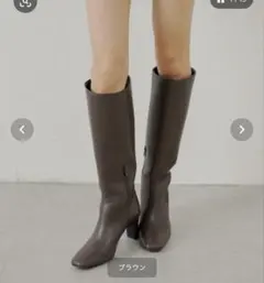 Chico ヒールレザーロングブーツ　　M ブラウン