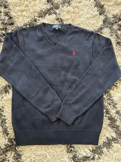 Polo Ralph Lauren ネイビー Vネックセーター 160