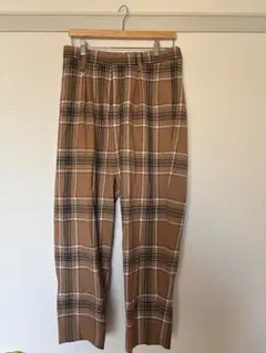 monkey time UNITEDARROWS チェックワイドパンツ ブラウン