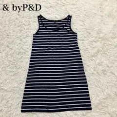 ピンキー&ダイアン ノースリーブ ボーダーワンピース フレア Aライン ゆったり