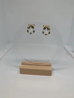 リボンモチーフ フープピアス