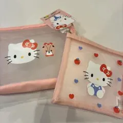 【韓国⭐︎新作】ハローキティ メッシュポーチ 韓国ダイソー⭐︎２つセット