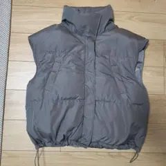 グレー ノースリーブ ダウンジャケット