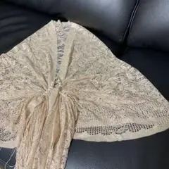 ショール　お呼ばれワンピース　ピンクベージュ