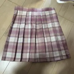ピンク チェックプリーツスカート 制服 リボン なんちゃって制服
