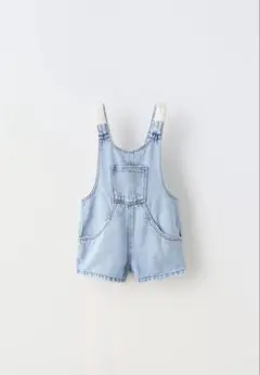 ZARA KIDS クロシェ編みモチーフ付きショート丈オーバーオールのサムネイル