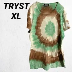 【TRYST】タイダイ柄Tシャツ コットン100% ゆったり【XL】リメイク風